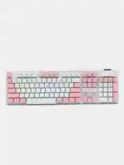 Розовый проводная клавиатура LEORQEON N35 с RGB подсветкой для компьютера