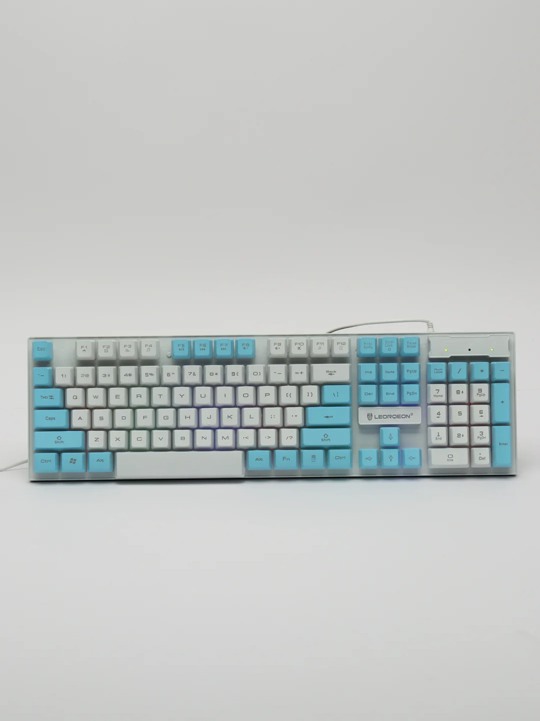 Синий проводная клавиатура LEORQEON N35 с RGB подсветкой для компьютера