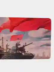 Алый коврик для мыши и клавиатуры "Танки", 800 х 300 мм
