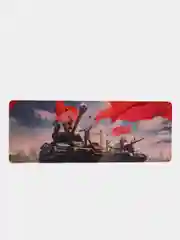 Алый коврик для мыши и клавиатуры "Танки", 800 х 300 мм