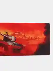 Красный коврик для мыши и клавиатуры "Танки", 800 х 300 мм