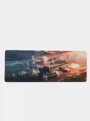 Желтый коврик для мыши и клавиатуры "Танки", 800 х 300 мм
