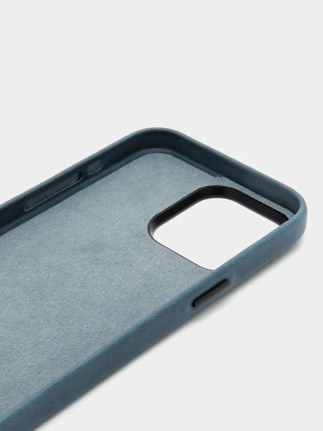Синий чехол MagSafe для iPhone 15, Pro Max Plus кожаный BROSCORP из натуральной кожи микрофиброй