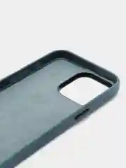 Синий чехол MagSafe для iPhone 15, Pro Max Plus кожаный BROSCORP из натуральной кожи микрофиброй