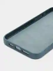 Синий чехол MagSafe для iPhone 15, Pro Max Plus кожаный BROSCORP из натуральной кожи микрофиброй