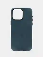 Синий чехол MagSafe для iPhone 15, Pro Max Plus кожаный BROSCORP из натуральной кожи микрофиброй