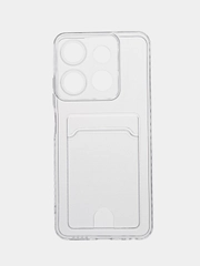 Чехол для Tecno Spark Go 2023, Pop 7, 7 Pro, Smart 7, прозрачный, с карманом для карты