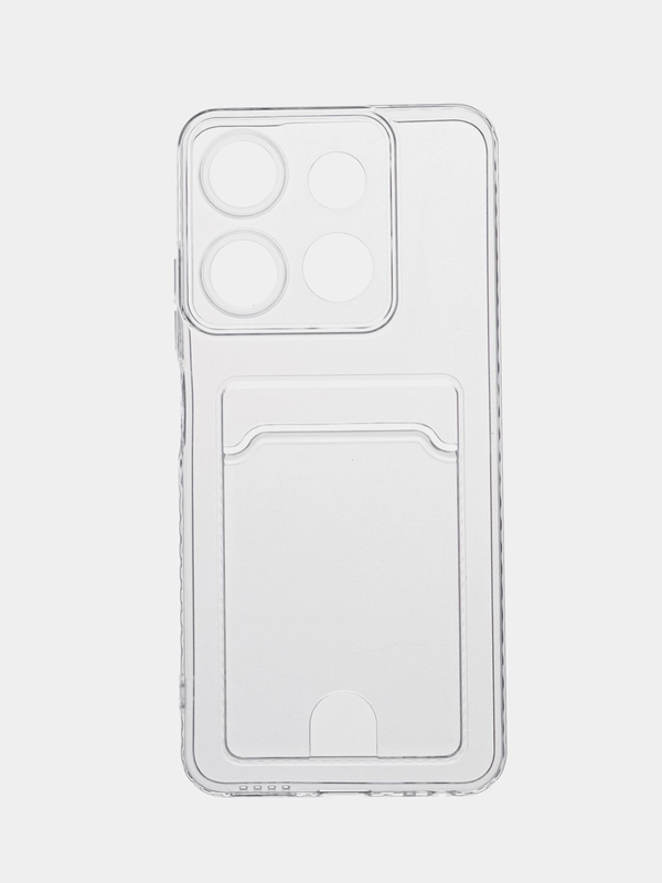 Чехол для Tecno Spark Go 2023, Pop 7, 7 Pro, Smart 7, прозрачный, с карманом для карты