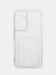 Лавандовый чехол для Samsung Galaxy A54 / Самсунг Галакси А54, прозрачный, с карманом для карты