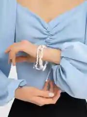 Белый браслет на руку, женский