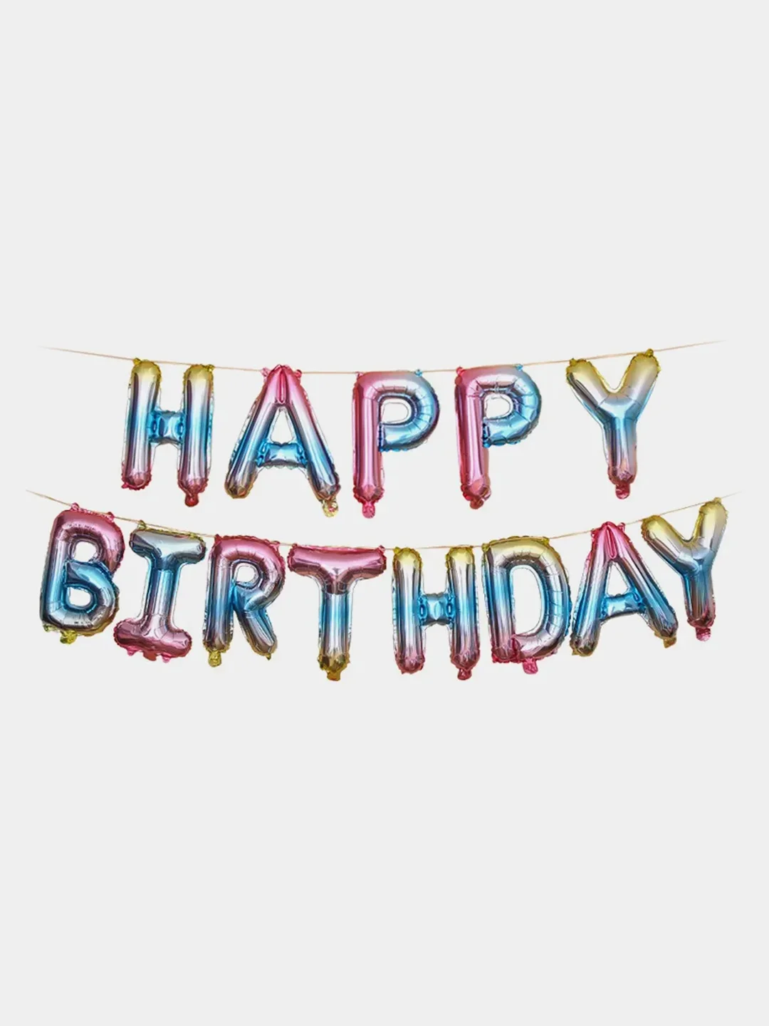 Белый гирлянда из воздушных шариков Happy Birthday