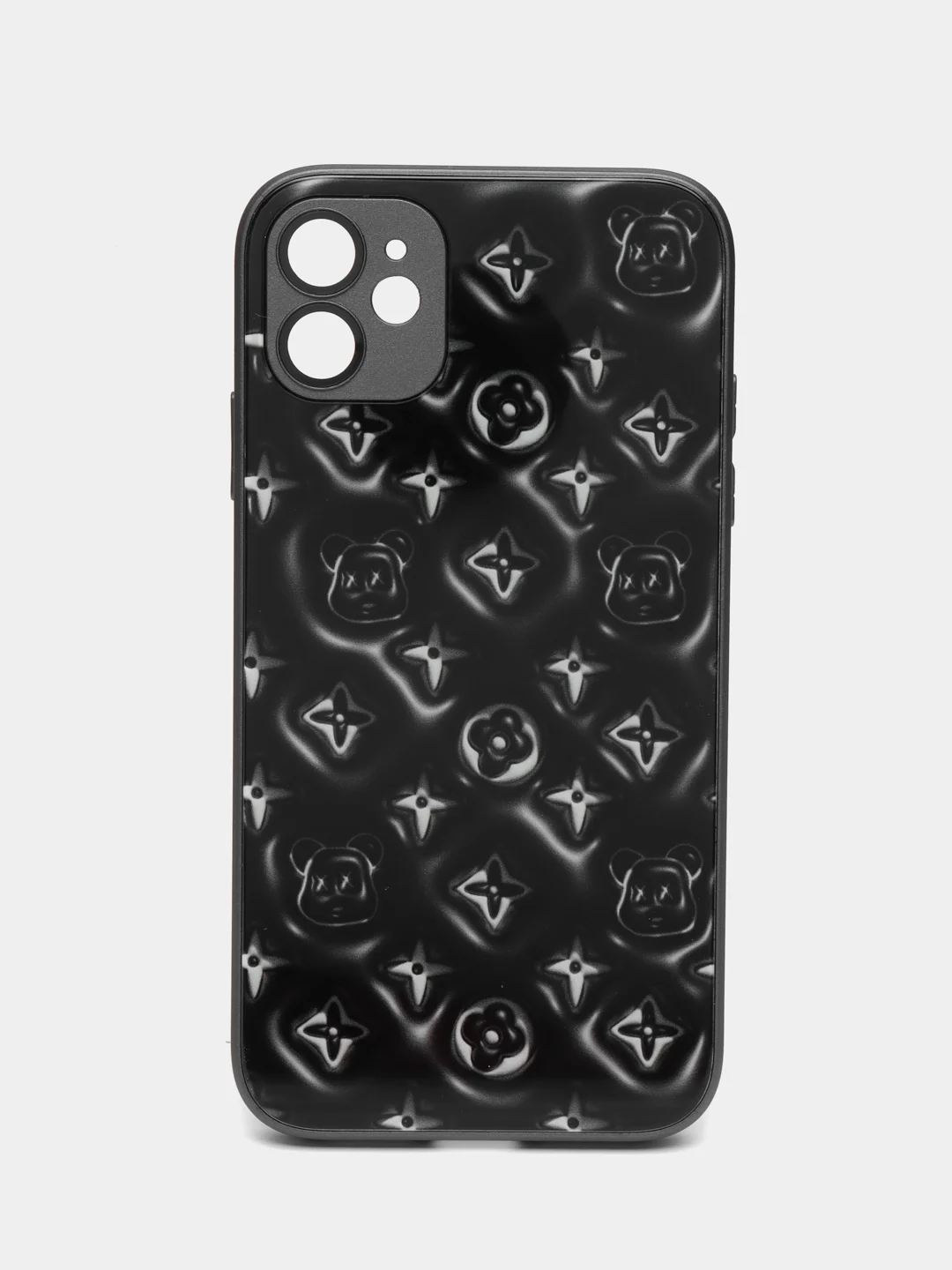 Хром чехол силиконовый для iPhone 11, со стеклянной панелью, с защитой для камеры