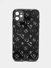 Хром чехол силиконовый для iPhone 11, со стеклянной панелью, с защитой для камеры