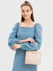 Бежевый сумка женская холщовая, тканевая