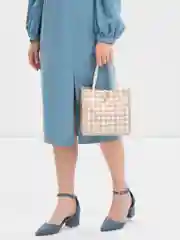 Бежевый сумка женская холщовая, тканевая