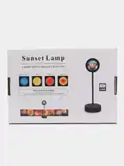 Черный лампа "Закат", металлическая с пультом, RGB, 16 цветов, подключение Bluetooth к телефону