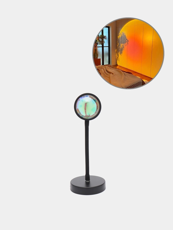 Лампа "Закат", металлическая с пультом, RGB, 16 цветов, подключение Bluetooth к телефону