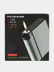 Черный портсигар со сменной зажигалкой на 20 сигарет Focus