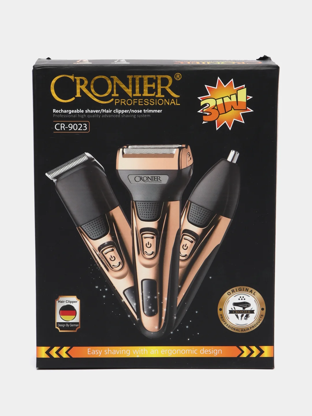 Хром беспроводная машинка для стрижки волос и бороды Cronier CR- 9023, триммер