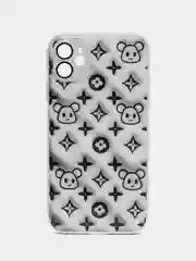 Разноцветный чехол силиконовый для iPhone 11, со стеклянной панелью, с защитой для камеры