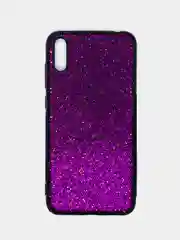 Пурпурный чехол Huawei Y7 Pro 2019, Хуавей У7 Про 2019, силиконовый с блестками