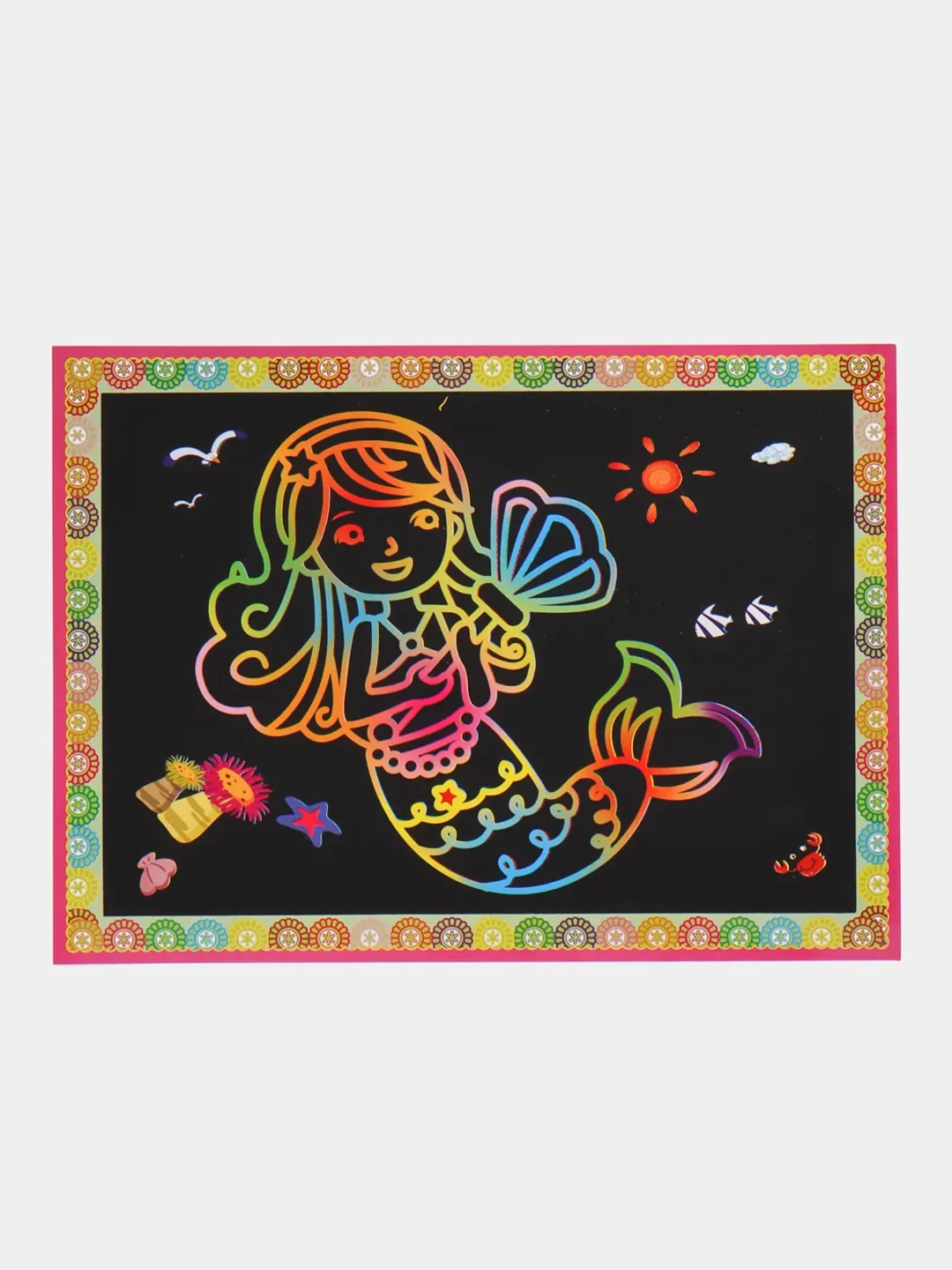 Угольный раскраска-царапка большая, 19*26 см