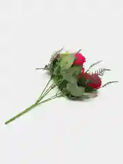 Вишнёвый букет искусственных роз, 5 бутонов, 30 см