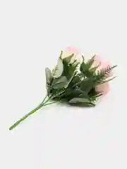 Розовый букет искусственных роз, 5 бутонов, 30 см