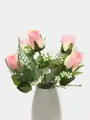Розовый букет искусственных роз, 5 бутонов, 30 см