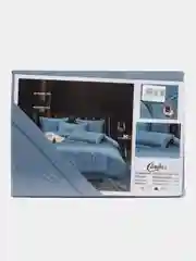 Синий меланж постельное белье, евро комплект, сатин, хлопок, подарочное