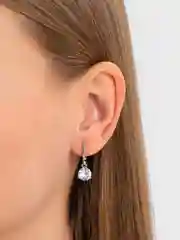 Белый набор украшений, цепочка и серьги, набор бижутерии
