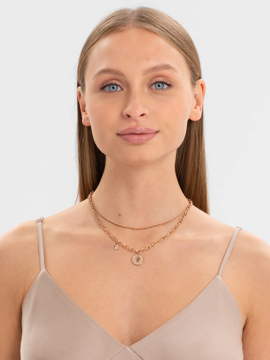 Тройная цепочка с подвесками Xuping Jewelry, многослойная цепь из медицинского сплава