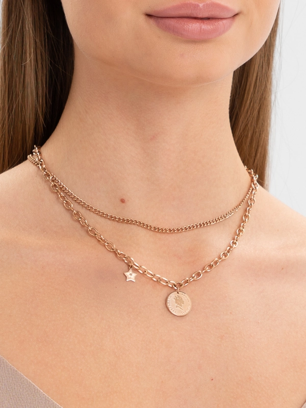Тройная цепочка с подвесками Xuping Jewelry, многослойная цепь из медицинского сплава
