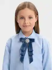 Темно-синий съемное жабо на булавке, для школьной блузки или школьной формы, для девочек