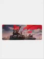 Желтый коврик для мыши и клавиатуры "Танки", 800 х 300 мм