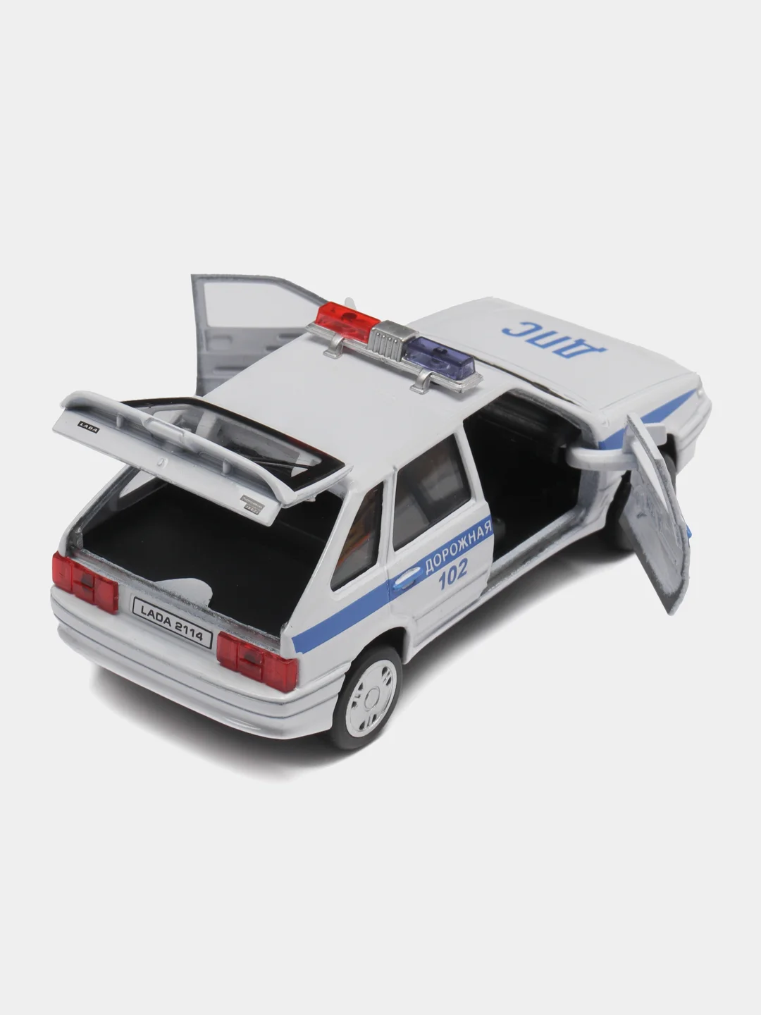Машина металл LADA-2114 "SAMARA" Полиция, 12 см, двери, багаж открываются
