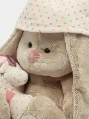 Мягкая игрушка "Зайка Ми с розовой подушкой - единорогом", 18 см