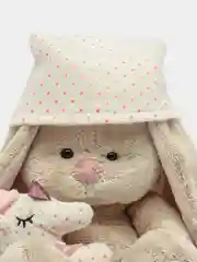 Мягкая игрушка "Зайка Ми с розовой подушкой - единорогом", 18 см