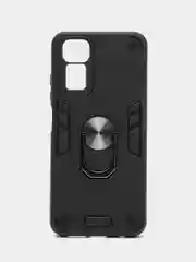 Тёмно-серый чехол противоударный Xiaomi Redmi Note 11 4G, Note 11S, Нот 11С с металлической подставкой