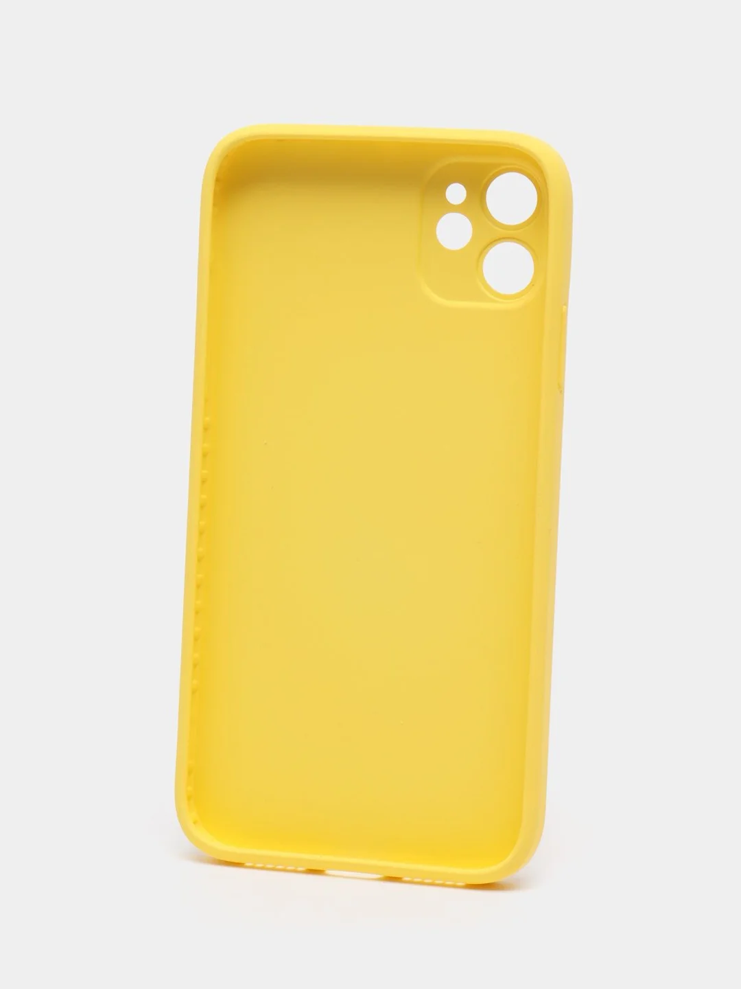 Желтый чехол для iPhone Xr/ 11/ 12/ mini/ Pro/ ProMax, силиконовый со стеклянной панелью