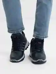 Синий меланж ботинки зимние мужские