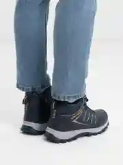 Синий меланж ботинки зимние мужские