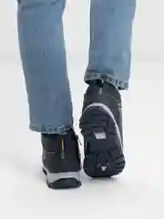 Синий меланж ботинки зимние мужские