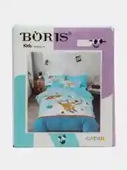 Голубой boris kids Детское постельное белье 1,5 сп, 50 х 70, хлопок 100%