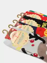 Белый носки новогодние унисекс, женские, мужские 10 пар