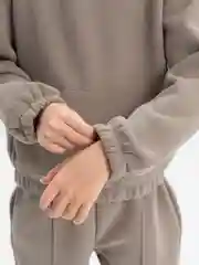 Серый костюм спортивный детский, утеплённый, на флисе