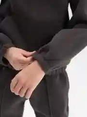 Черный костюм детский, спортивный, на флисе