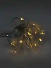 Гирлянда-нить 2 м, роса с насадками Звезда, IP20, серебристая нить, 20 LED, ААх2