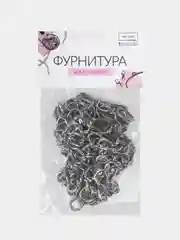 Цепочка для сумки с карабинами, 9 х 14 мм, 120 см, цвет серебряный