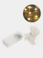 Гирлянда-нить 2 м, роса с насадками Звезда, IP20, серебристая нить, 20 LED, ААх2